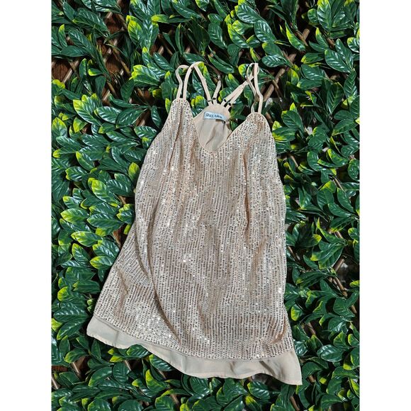 Grace Karin Gold Sequin Halter Top Size Medium - Picture 1 of 3